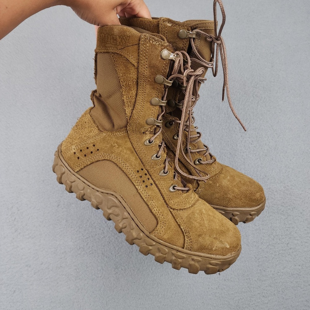 Rocky Boots Mens Size 7 M Coyote Brown Steel Toe Combat Vibram USA RKC053 Work